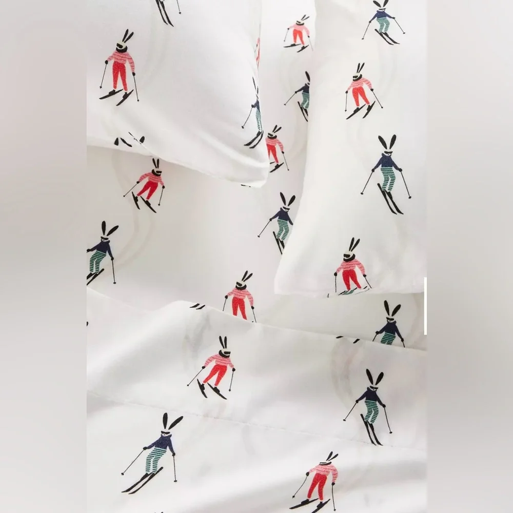Anthropologie Cotton Modal Brushed Cozy Printed Sheet Set